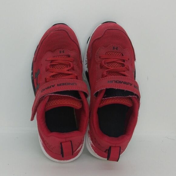 Under Armour Girls Pre-owned Red Running Sneakers - sz. 1 1/2Y - Picture 3 of 6